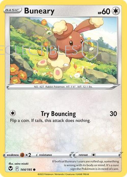 Pokemon Silver Tempest 144/195 Buneary  Reverse Holo