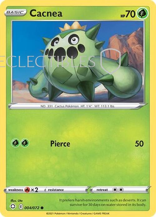 Pokemon Shining Fates 004/072 Cacnea  Reverse Holo