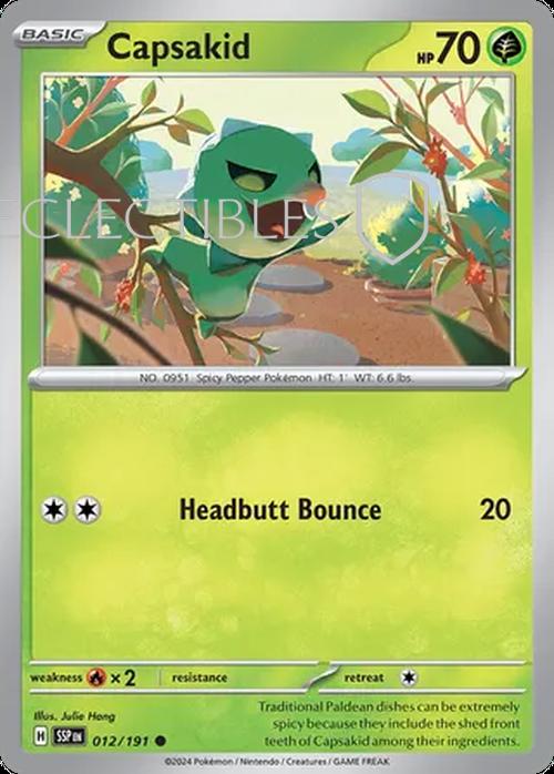 Pokemon Surging Sparks 012/191 Capsakid  Reverse Holo