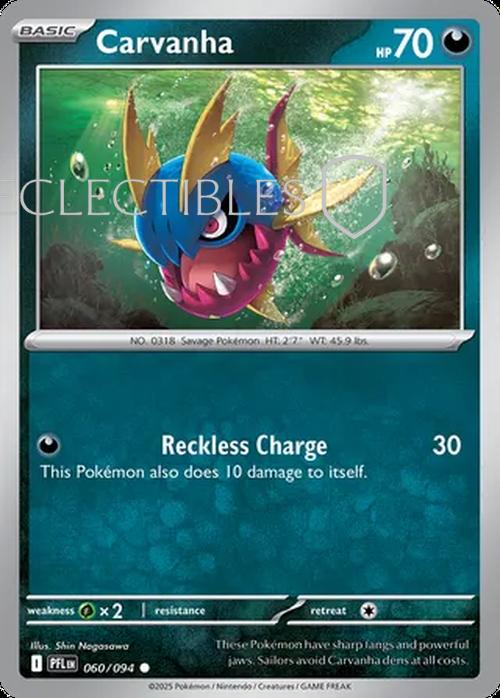 Pokemon Phantasmal Flames 060/094 Carvanha  Reverse Holo