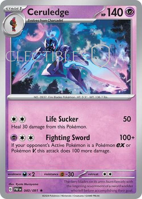 Pokemon Paldean Fates 040/91 Ceruledge Holo
