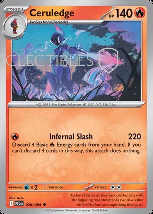 Pokemon Phantasmal Flames 020/094 Ceruledge  Reverse Holo