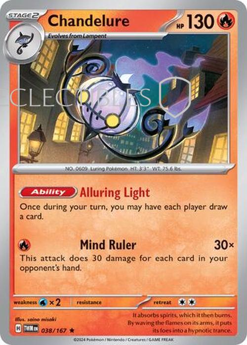 Pokemon Twilight Masquerade 038/167 Chandelure Holo