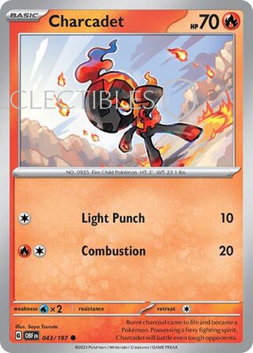 Pokemon Obsidian Flame 043/197 Charcadet  Reverse Holo