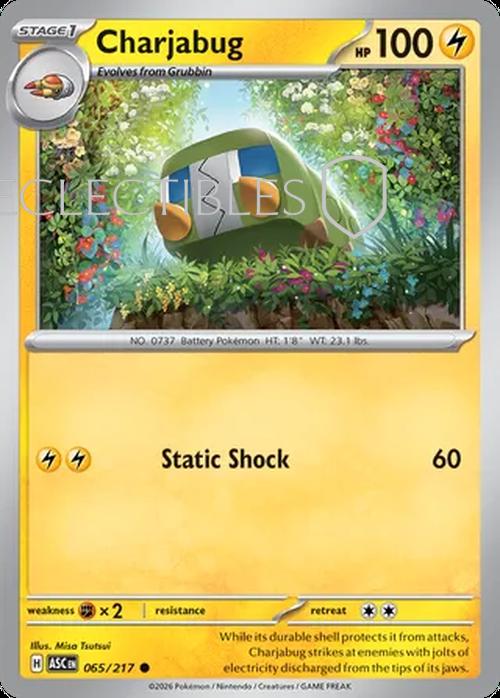 Pokemon Ascended Heroes 065/217 Charjabug  Reverse Holo