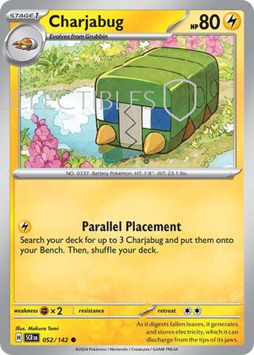 Pokemon Stellar Crown 052/142 Charjabug  Reverse Holo
