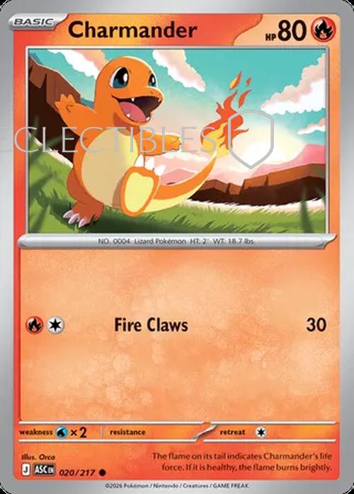 Pokemon Ascended Heroes 020/217 Charmander  Reverse Holo