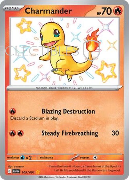 PSA 10 Pokemon Paldean Fates 109/91 Charmander
