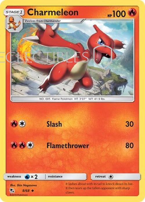 Pokemon Hidden Fates 08/68 Charmeleon  Reverse Holo