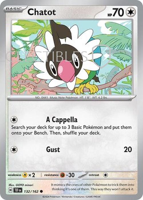 Pokemon Temporal Forces 132/162 Chatot  Reverse Holo