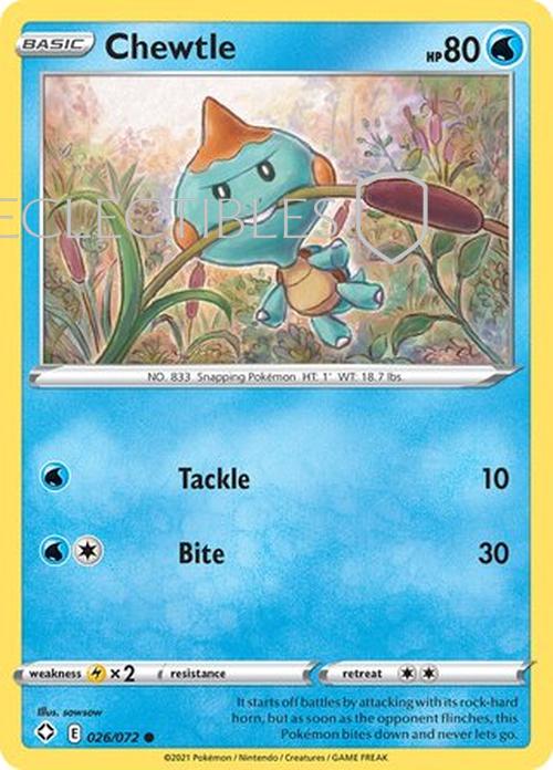 Pokemon Shining Fates 026/072 Chewtle  Reverse Holo