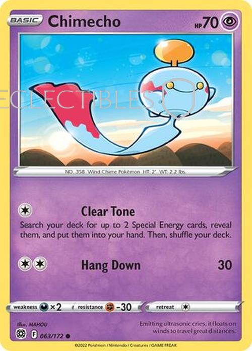 Pokemon Brilliant Stars 063/172 Chimecho  Reverse Holo
