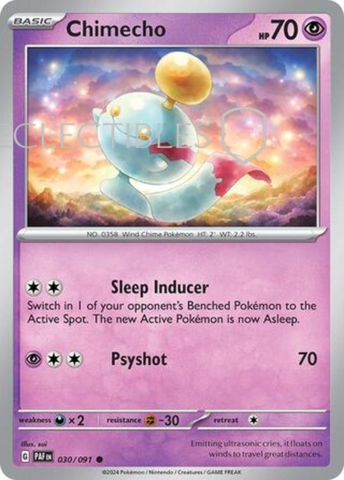 Pokemon Paldean Fates 030/91 Chimecho  Reverse Holo