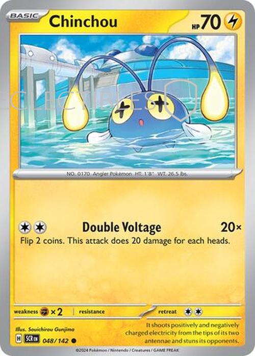 Pokemon Stellar Crown 048/142 Chinchou  Reverse Holo