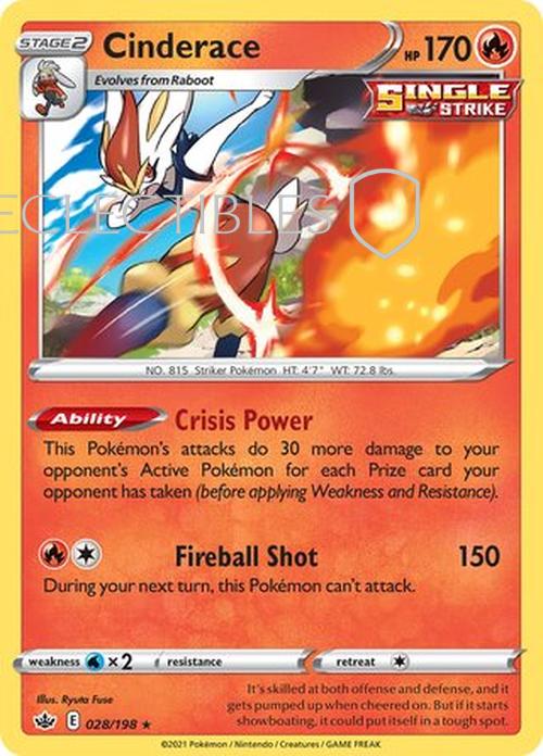 Pokemon Chilling reign 028/198 Cinderace Holo