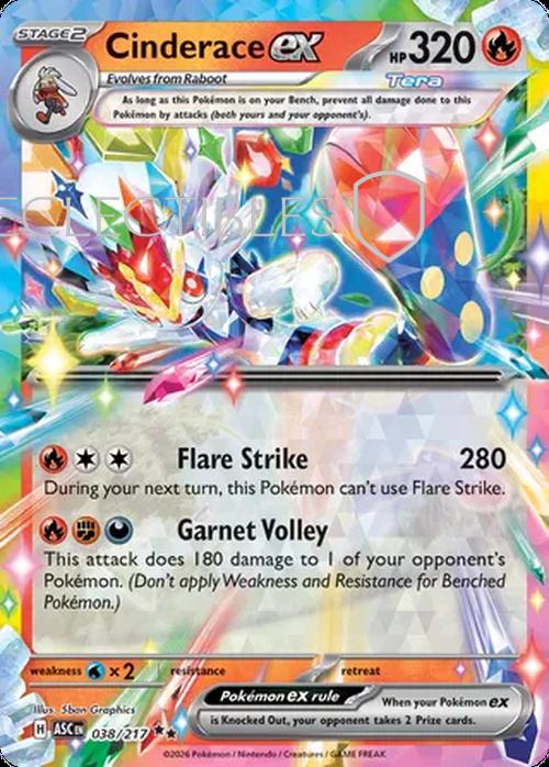 Pokemon Ascended Heroes 038/217 Cinderace ex