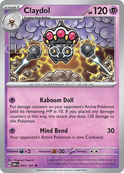 Pokemon Obsidian Flame 095/197 Claydol Holo