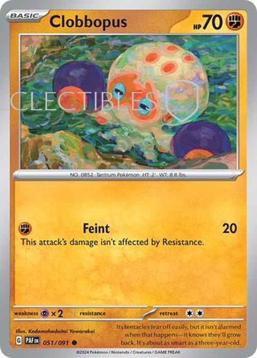Pokemon Paldean Fates 051/91 Clobbopus  Reverse Holo