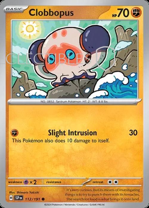 Pokemon Surging Sparks 112/191 Clobbopus  Reverse Holo