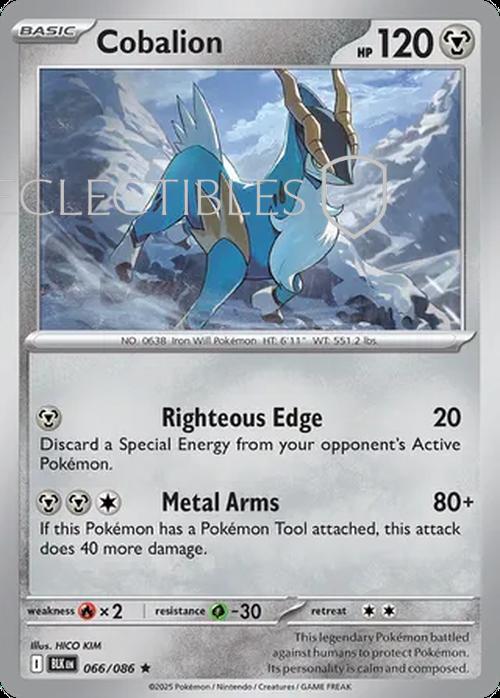 Pokemon Black Bolt 066/086 Cobalion Holo
