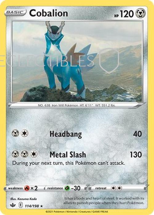 Pokemon Chilling reign 114/198 Cobalion Holo