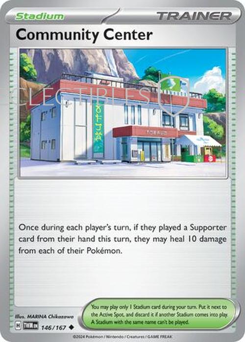 Pokemon Twilight Masquerade 146/167 Community Center  Reverse Holo