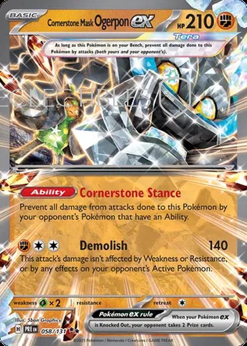 Pokemon Prismatic Evolutions 058/131 Cornerstone Mask Ogerpon ex