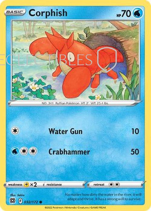Pokemon Brilliant Stars 032/172 Corphish  Reverse Holo