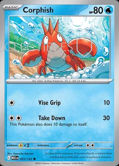 Pokemon Mega Evolutions 033/132 Corphish  Reverse Holo