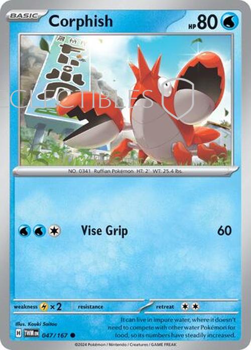 Pokemon Twilight Masquerade 047/167 Corphish  Reverse Holo