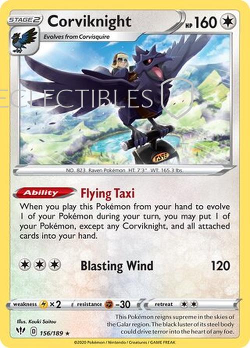 Pokemon Darkness Ablaze 156/189 Corviknight Holo