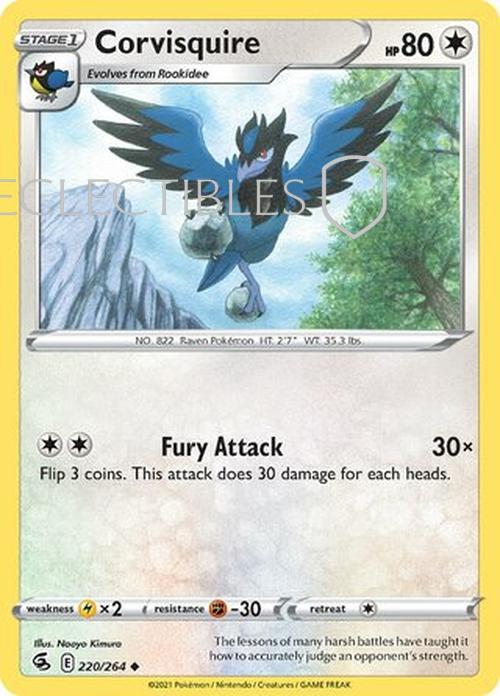 Pokemon Fusion Strike 220/264 Corvisquire  Reverse Holo
