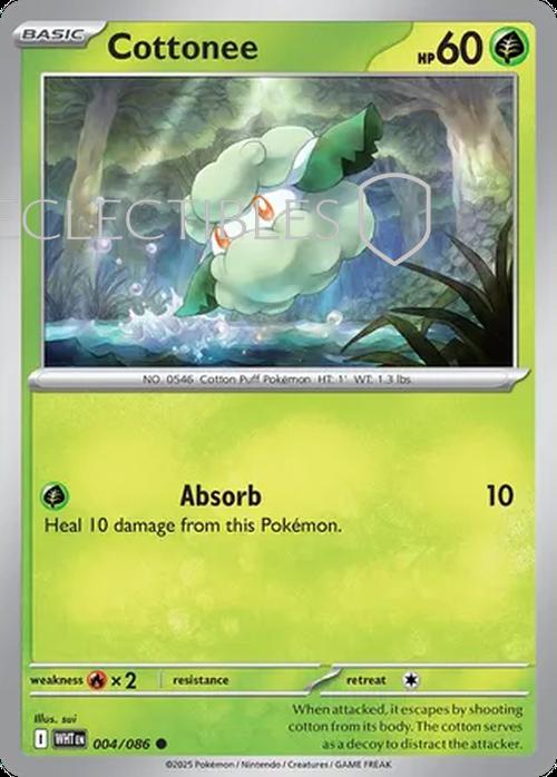 Pokemon White Flare 004/086 Cottonee  Reverse Holo