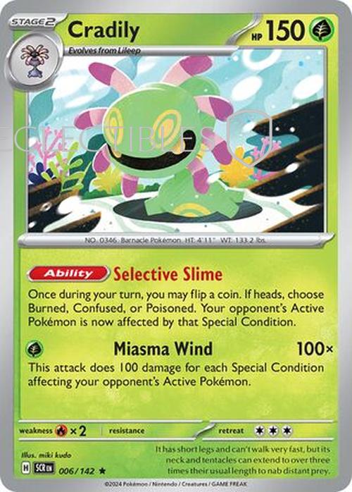 Pokemon Stellar Crown 006/142 Cradily Holo