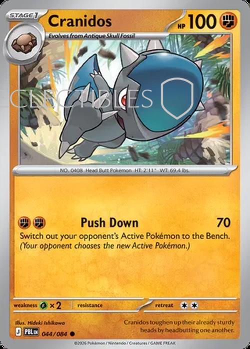 Pokemon pitch black 044/84 Cranidos  Reverse Holo