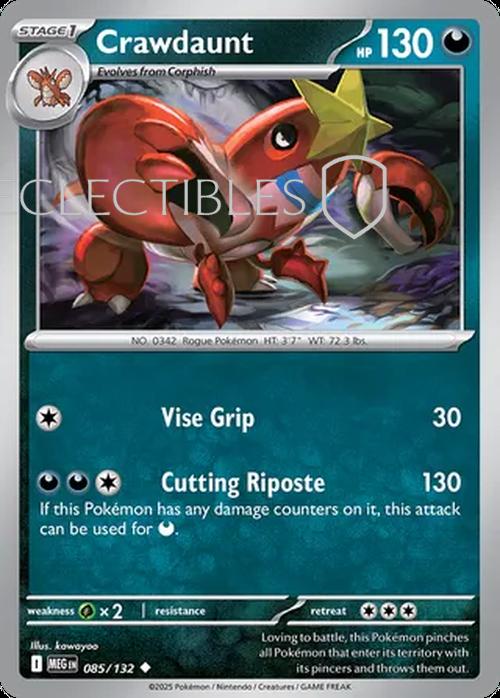 Pokemon Mega Evolutions 085/132 Crawdaunt  Reverse Holo