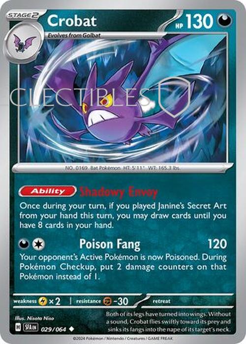 Pokemon Shrouded Fable 029/064 Crobat  Reverse Holo