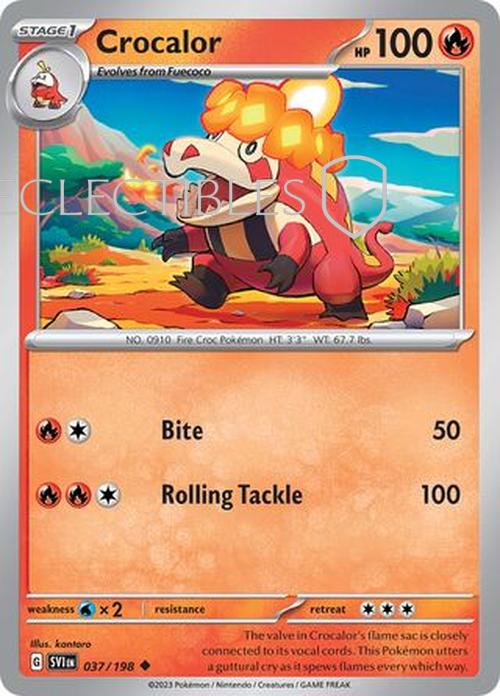 Pokemon Scarlet & Violet 037/198 Crocalor  Reverse Holo