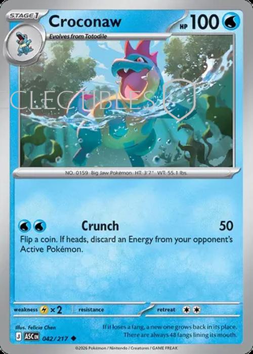 Pokemon Ascended Heroes 042/217 Croconaw  Reverse Holo