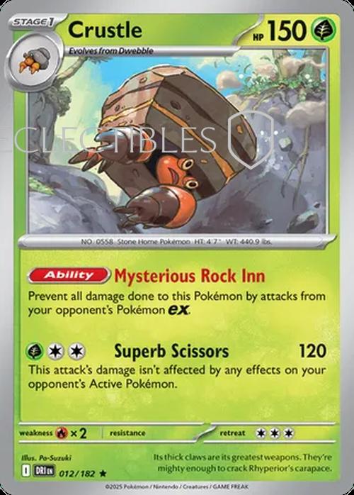 Pokemon Destined Rivals 012/182 Crustle Holo