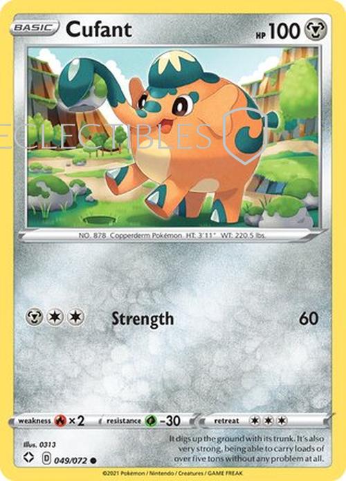 Pokemon Shining Fates 049/072 Cufant  Reverse Holo