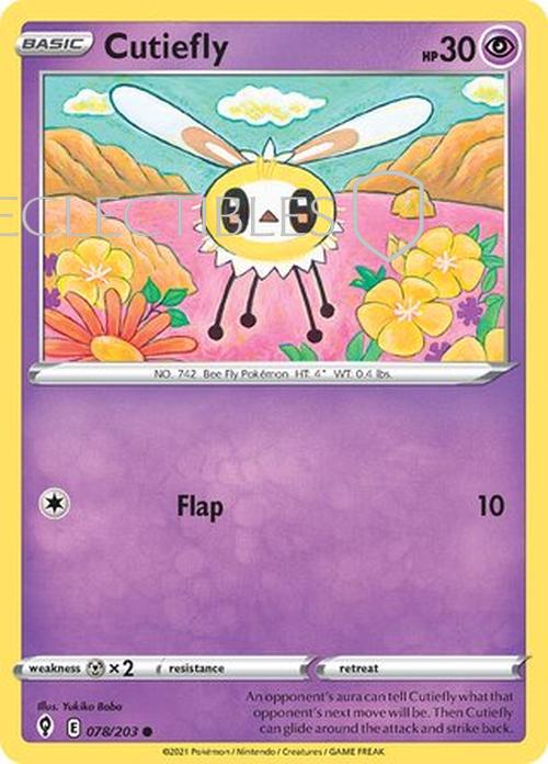 Pokemon Evolving Skies 078/203 Cutiefly  Reverse Holo