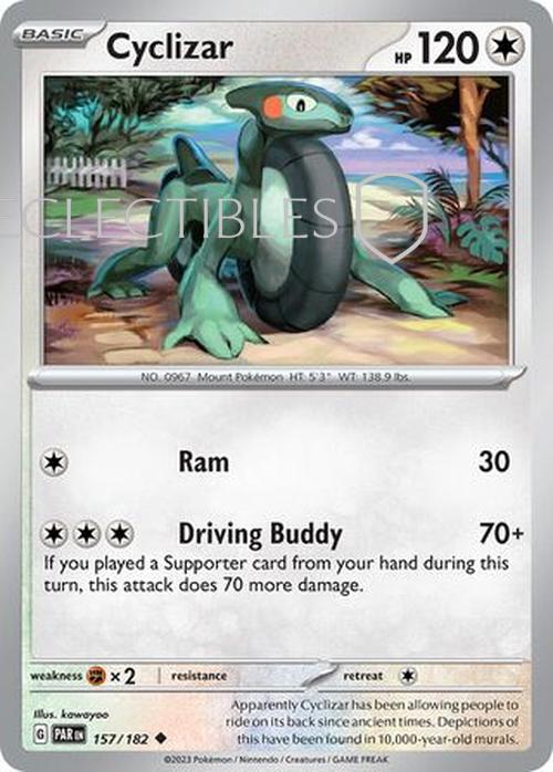 Pokemon Paradox Rift 157/182 Cyclizar  Reverse Holo