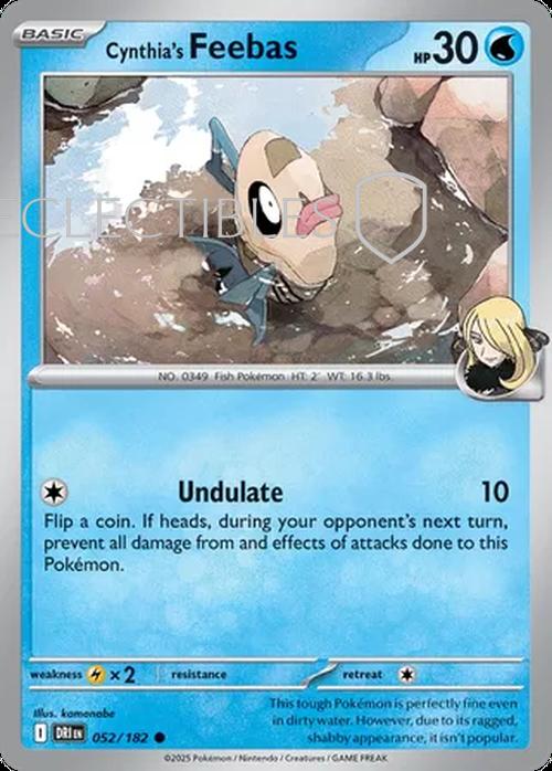 Pokemon Destined Rivals 052/182 Cynthias Feebas  Reverse Holo