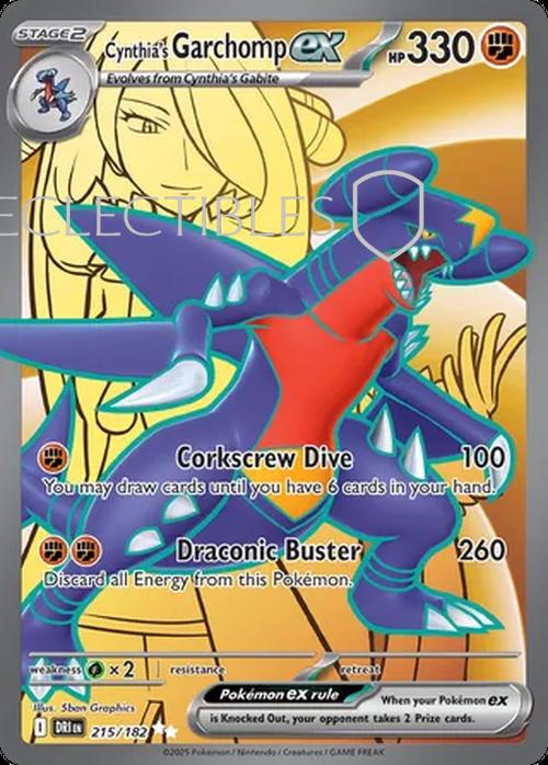 Pokemon Destined Rivals 215/182 Cynthias Garchomp ex