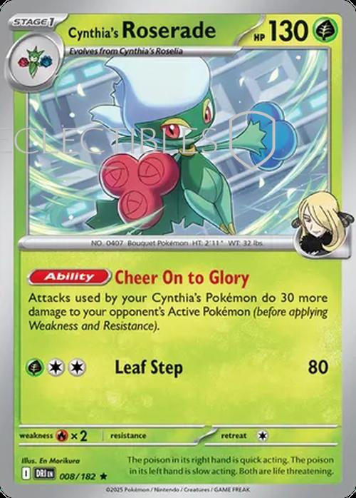 Pokemon Destined Rivals 008/182 Cynthias Roserade  Holo