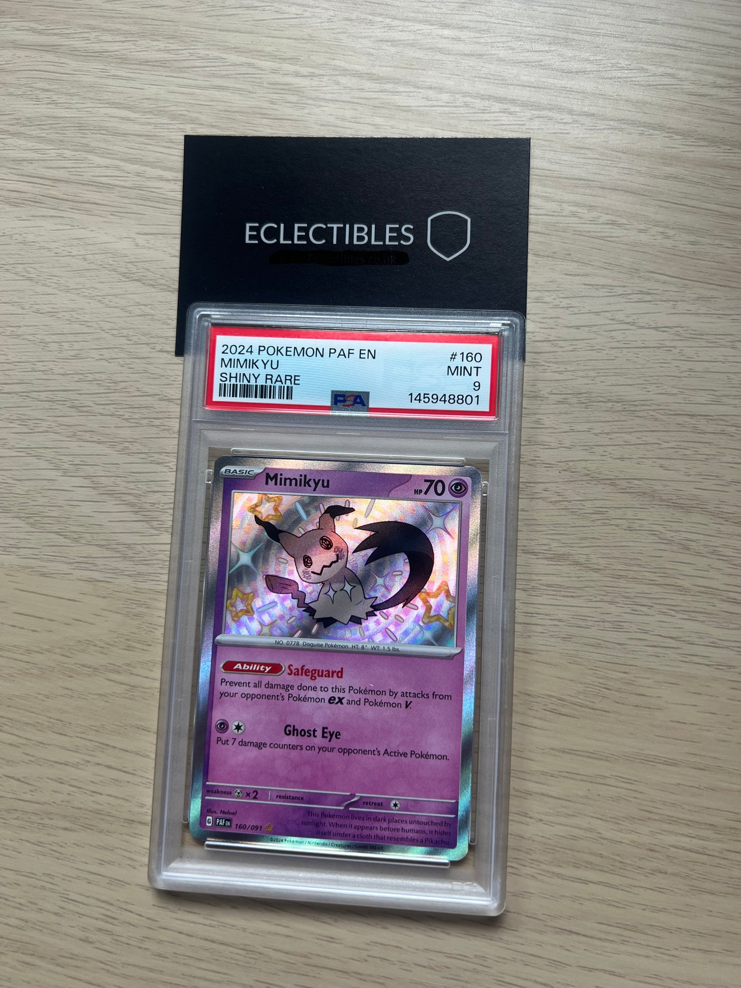 PSA 9 Pokemon Paldean Fates 160/91 Mimikyu
