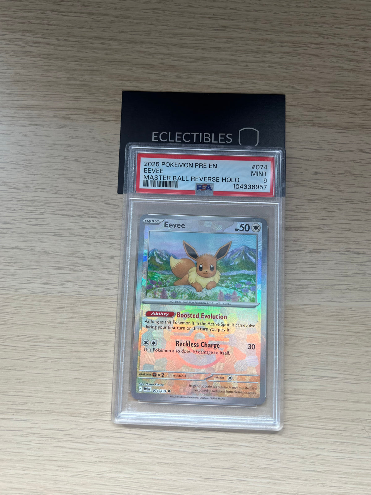 Pokemon PSA 9 Prismatic Evolutions Eevee Master Ball