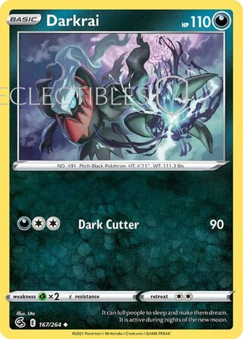 Pokemon Fusion Strike 167/264 Darkrai  Reverse Holo