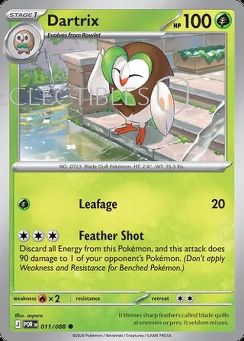 Pokemon Perfect Order 011/88 Dartrix  Reverse Holo